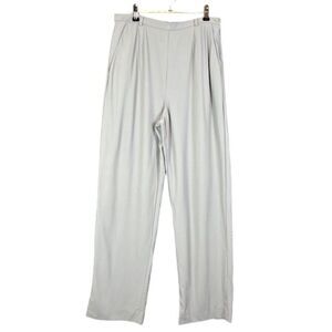 Giorgio Armani Linen Silk Blend Dress Slacks Light Gray Pockets Side Zip Size 42